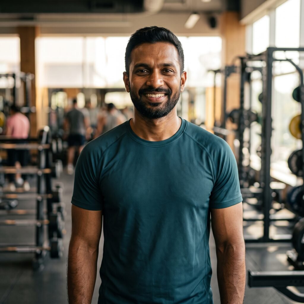 Portrait of a satisfied male gym member