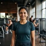 Portrait of a satisfied female gym member